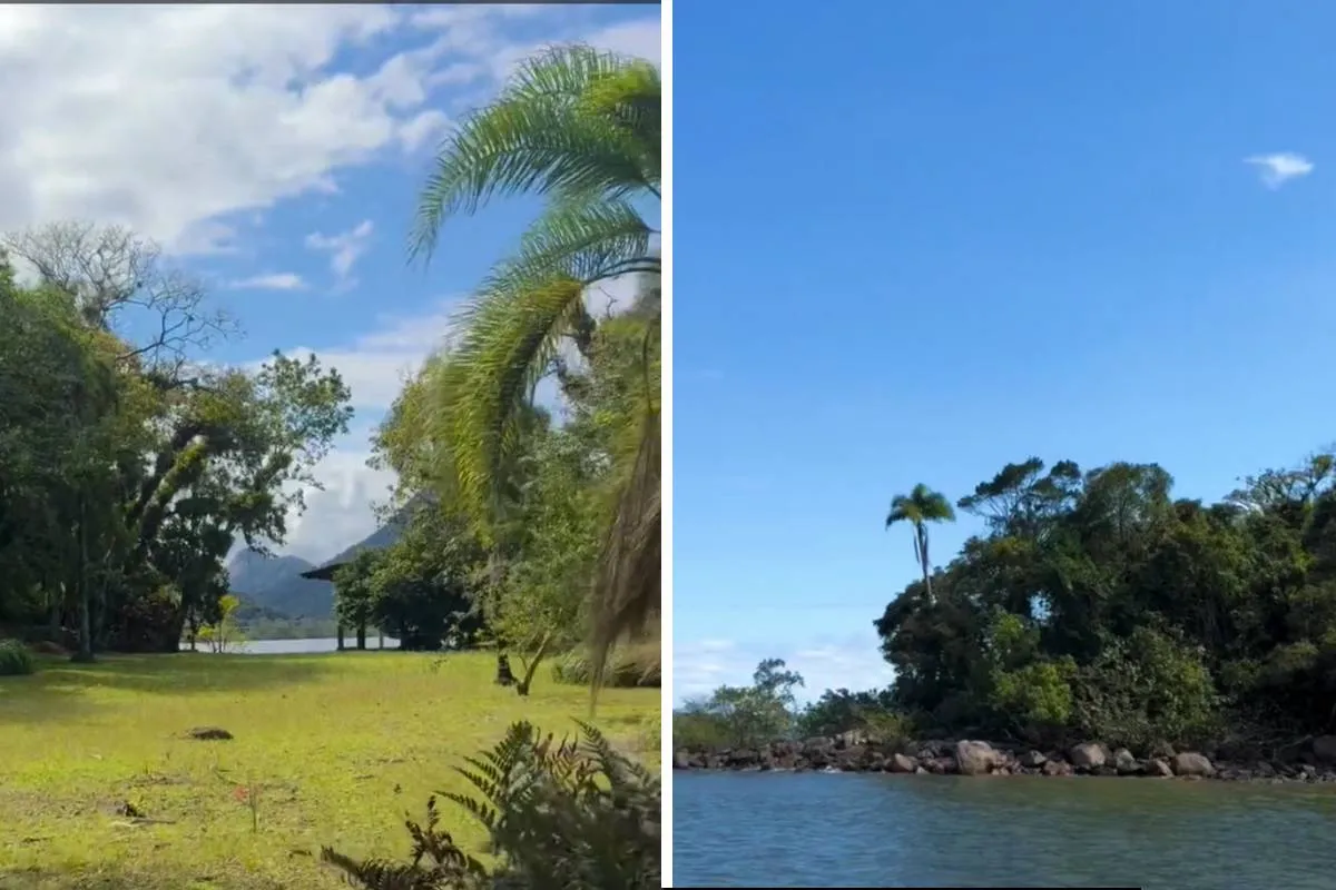Vídeo mostra detalhes da ilha paradisíaca à venda no Paraná.