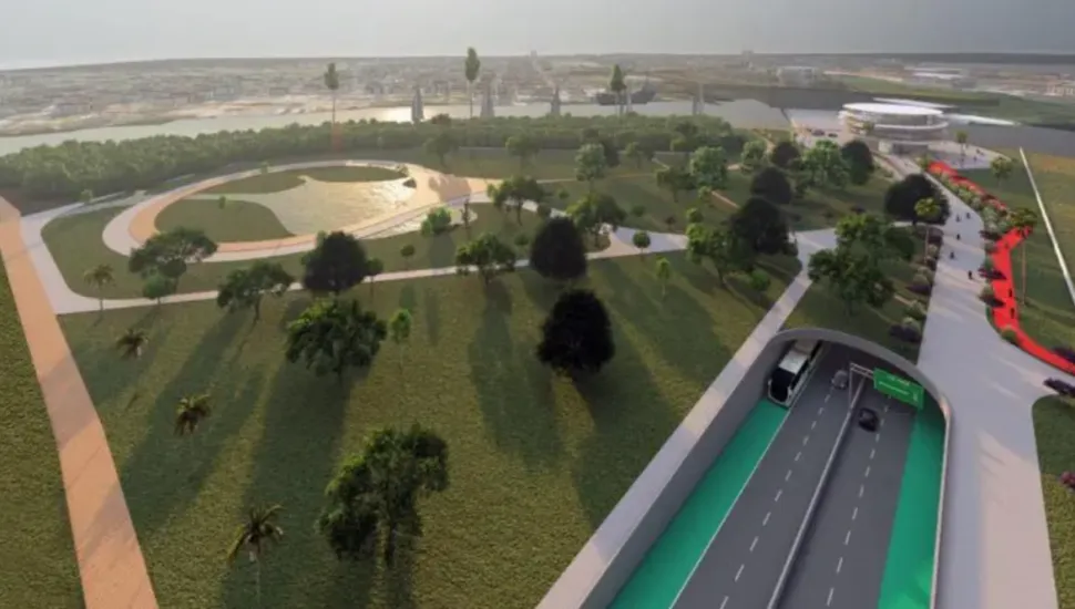 Com 500 metros de extensão, túnel imerso vai integrar transporte coletivo, pedestres e ciclistas entre Navegantes e Itajaí, em Santa Catarina