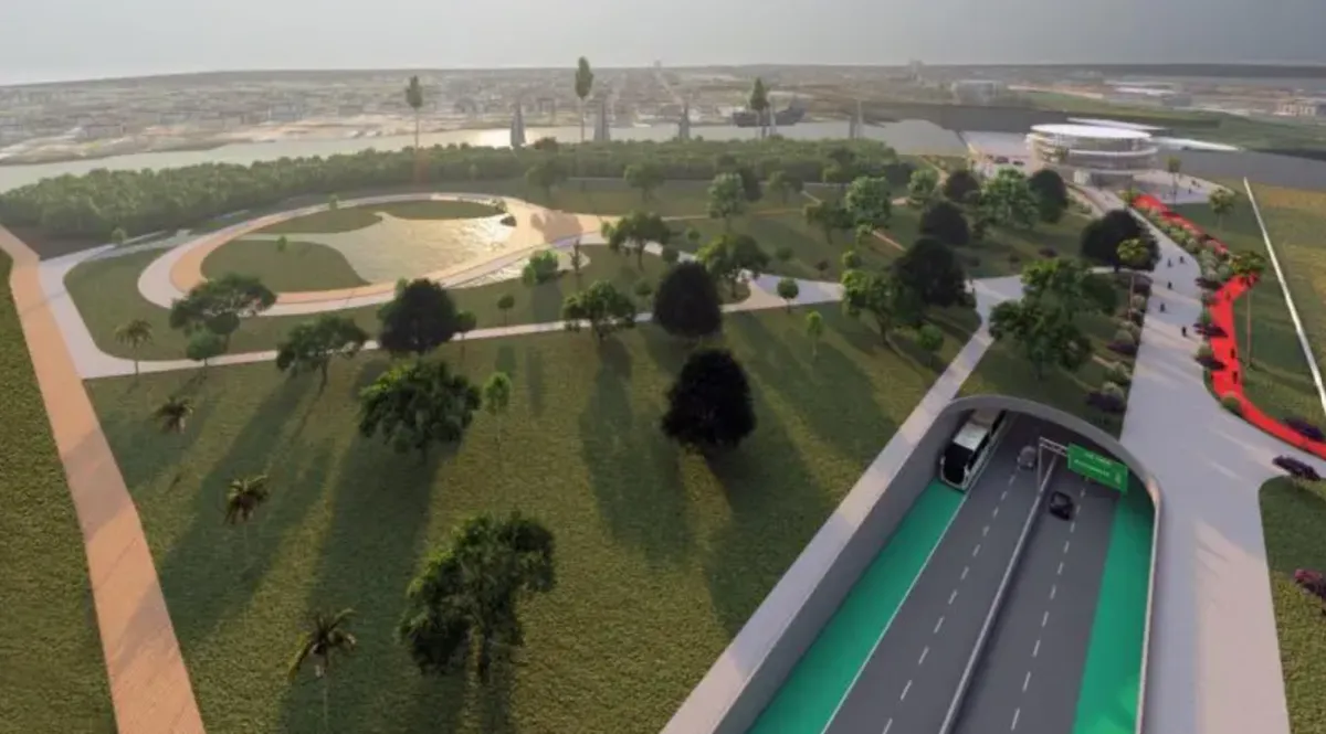 Com 500 metros de extensão, túnel imerso vai integrar transporte coletivo, pedestres e ciclistas entre Navegantes e Itajaí, em Santa Catarina