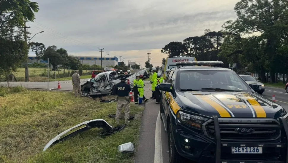 Acidente na BR-476, em Araucária, na Grande Curitiba