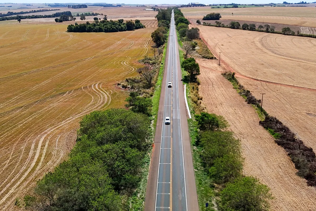 Trecho da BR-369, entre Cascavel e Campo Mourao, que faz parte do Lote 5 de concessão dos novos pedágios no Paraná