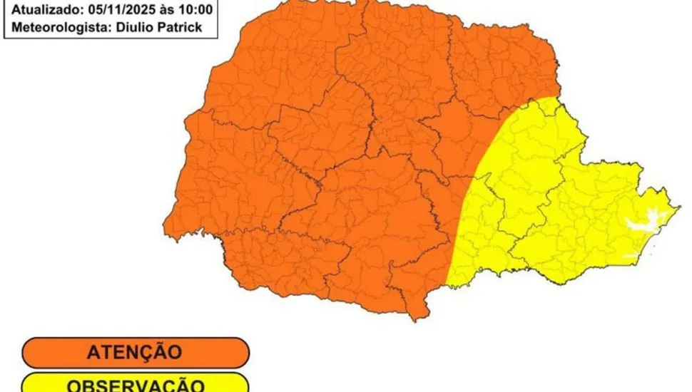 Alerta de temporal no Paraná