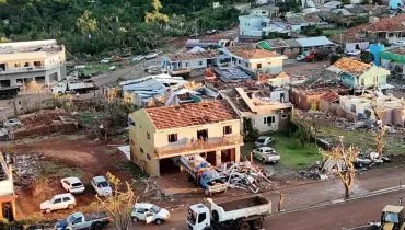 Rio Bonito do Iguaçu após passagem de tornado