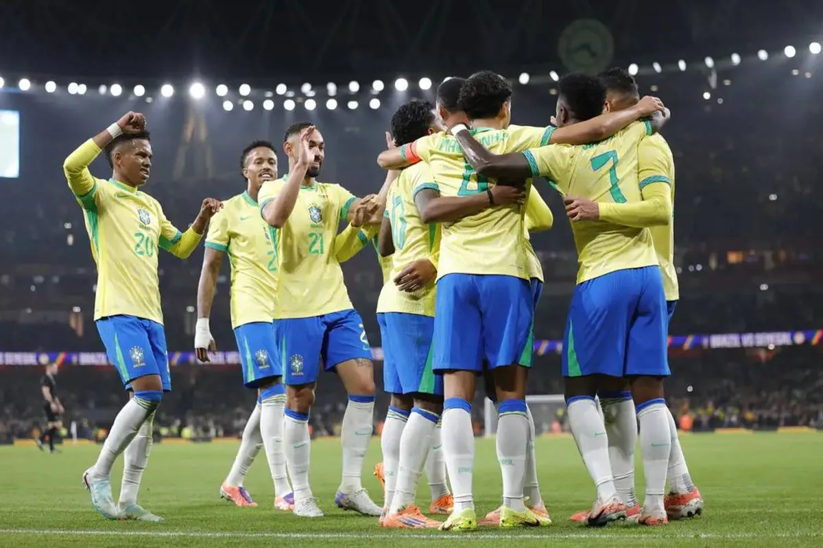 Imagem mostra jogadores da Seleção Brasileira