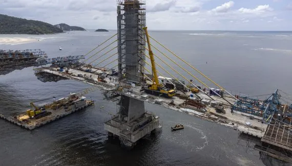 Ponte de Guaratuba atinge 85% de execução