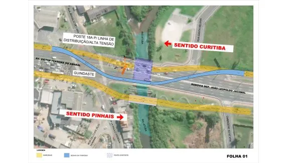 Obras na Avenida Victor Ferreira do Amaral alteram trânsito na divisa com Pinhais