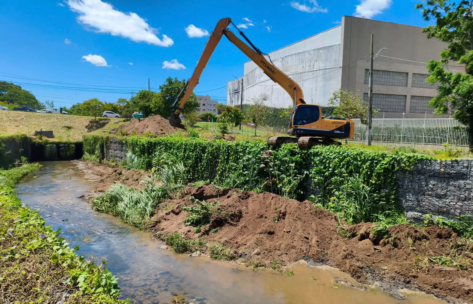 Rio Bacacheri recebe limpeza preventiva antes de chuvas intensas
