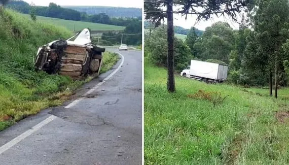 Sobreviventes de capotamento são atropelados por caminhão em Ponta Grossa