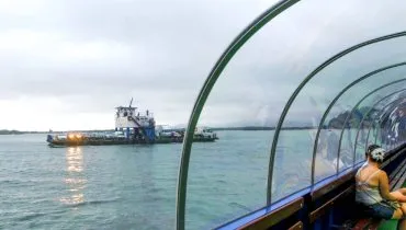 Imagem mostra o tempo fechando no Litoral do Paraná.