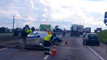 Um homem de 59 anos morreu no acidente na BR-116, no trecho de São José dos Pinhais