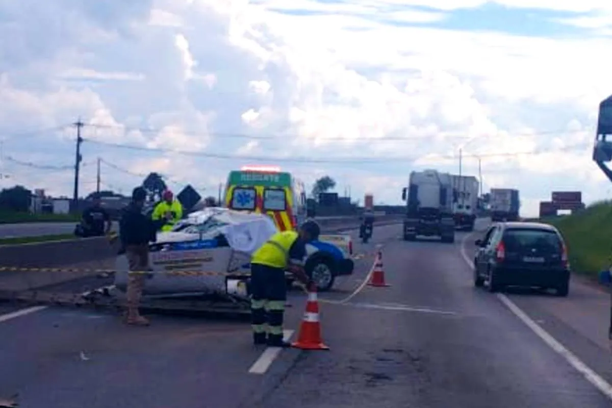 Um homem de 59 anos morreu no acidente na BR-116, no trecho de São José dos Pinhais