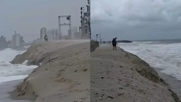 imagens mostram nova ressaca em matinhos, no litoral do paraná