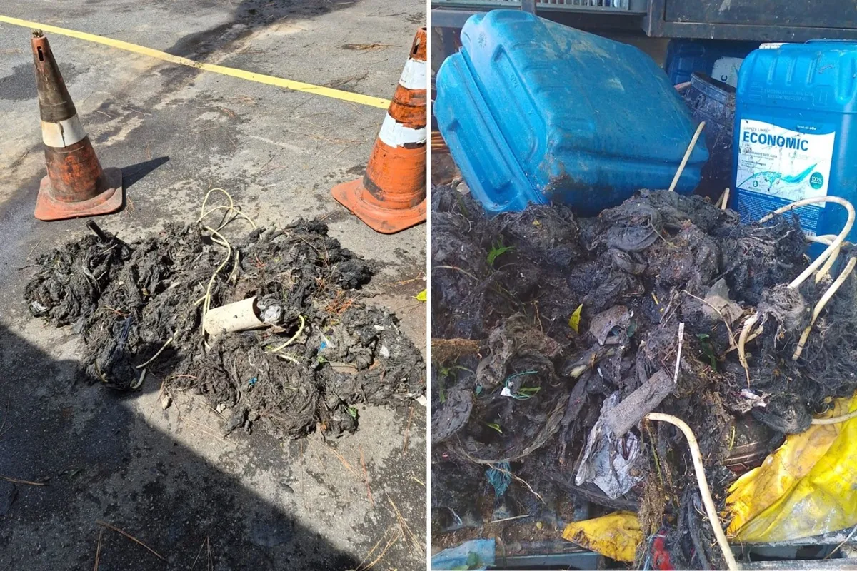 De fio de telefone a fraldas: Sanepar encontra de tudo em pontos de entupimento de esgoto