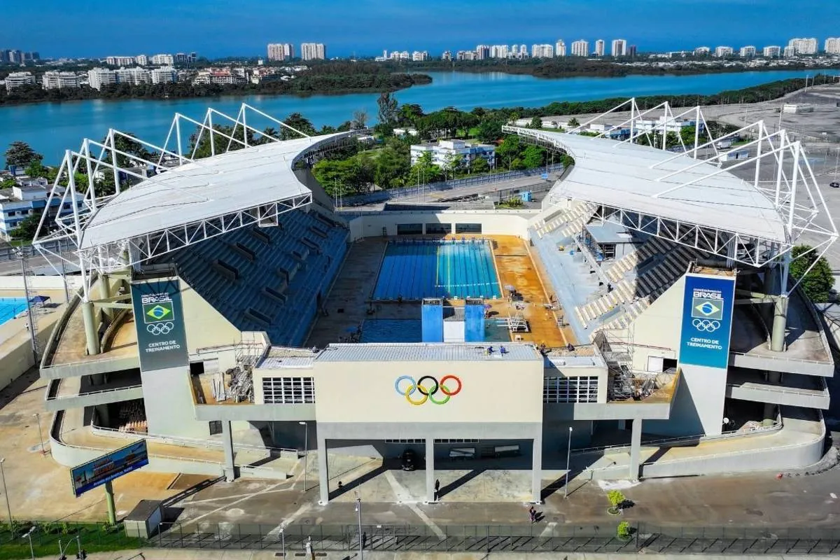 Imagem mostra uma arena das Olimpíadas.