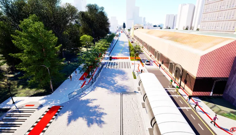 Praça histórica do Centro de Curitiba terá mudanças na estrutura com obras do BRT