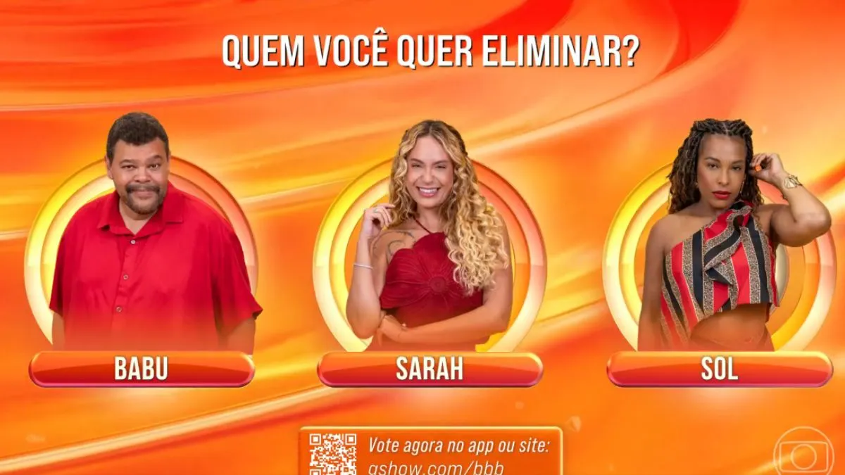 Enquete BBB 26: quem deve sair entre Babu, Sarah e Sol