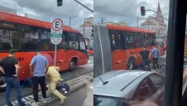 homem é atropelado por ônibus no Portão, em Curitiba