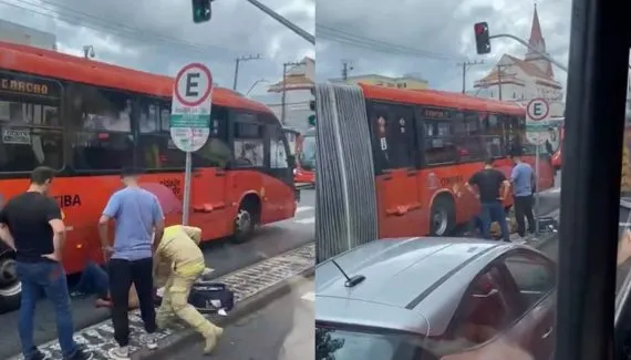 Homem fica em estado grave após ser atropelado por ônibus em Curitiba