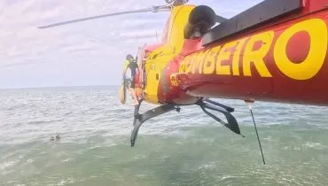 Helicóptero Arcanjo 01 teve problemas ao regatar criança afogada por causa de um drone pirata.