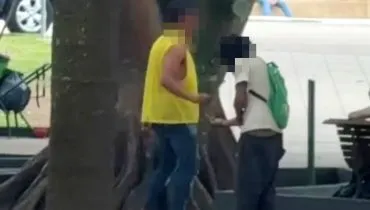 Imagem mostra um flagra de tráfico no Centro de Curitiba.