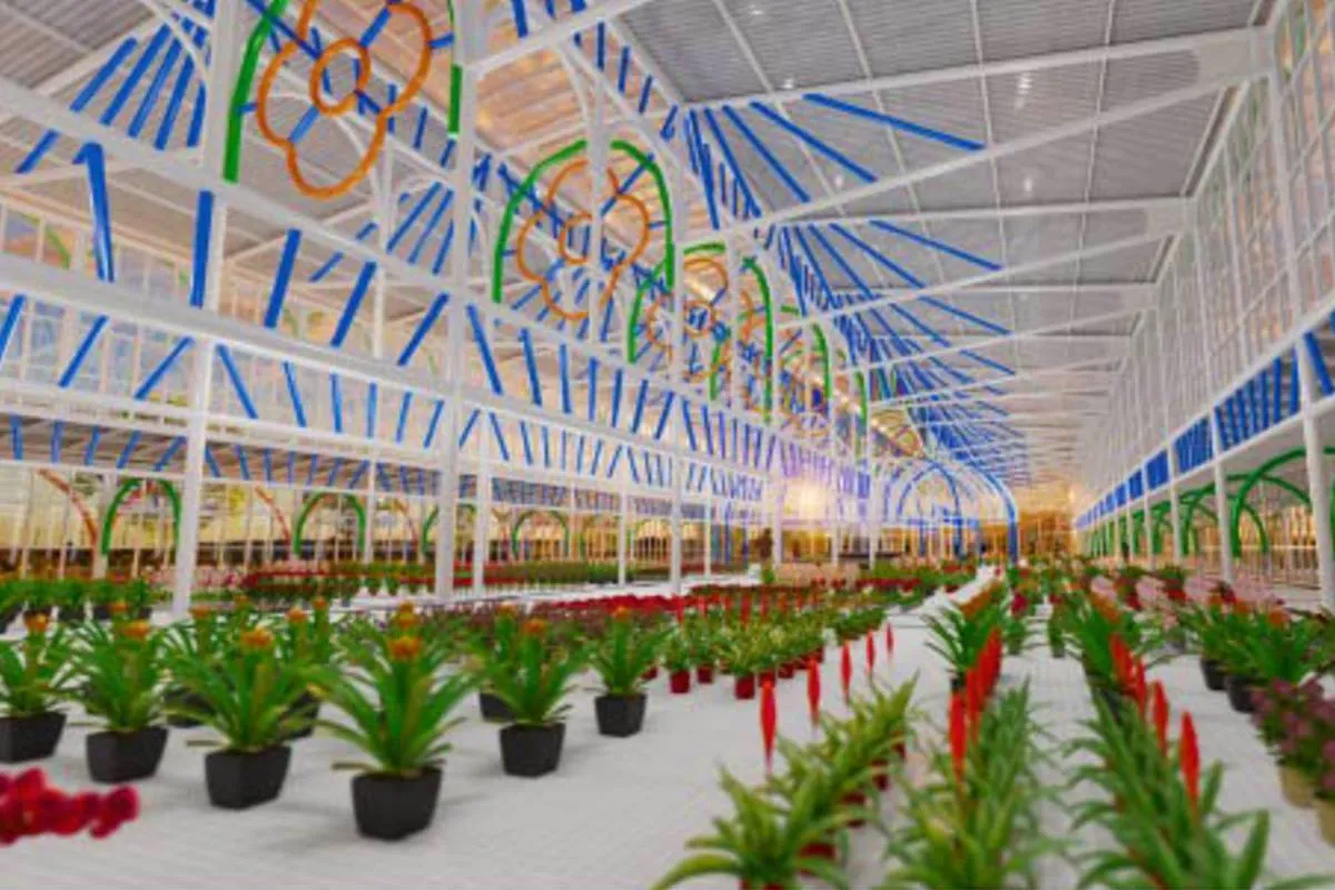 Projeção mostra o novo mercado das flores, em Curitiba.