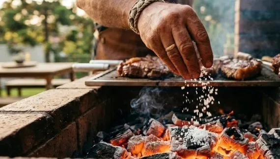 O Segredo dos Mestres: Por que você deve polvilhar sal grosso na brasa do churrasco?