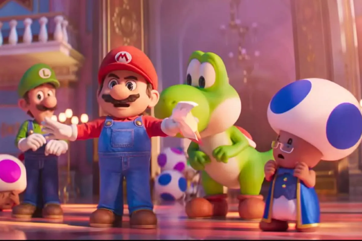 Imagem mostra um trecho de Supermario Galaxy