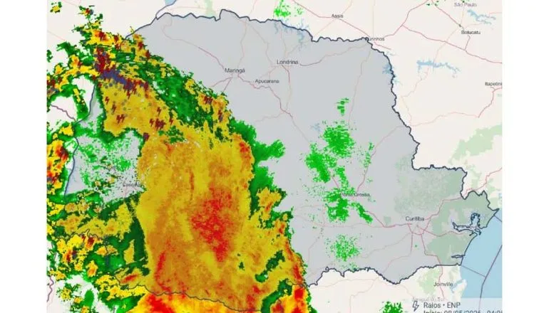 Frente fria traz ventos de 85 km/h ao Paraná; situação pode piorar