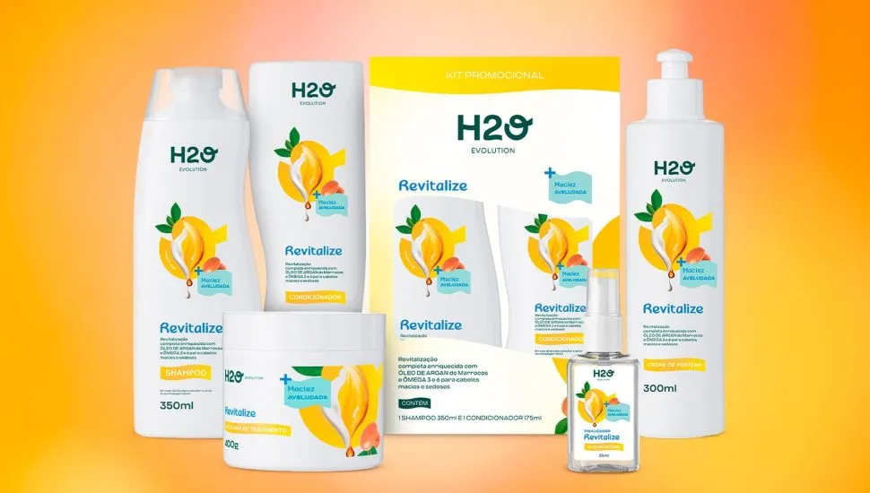 A linha Revitalize, da H2O Evolution, oferece cuidados práticos para manter os fios hidratados, alinhados e saudáveis no dia a dia.