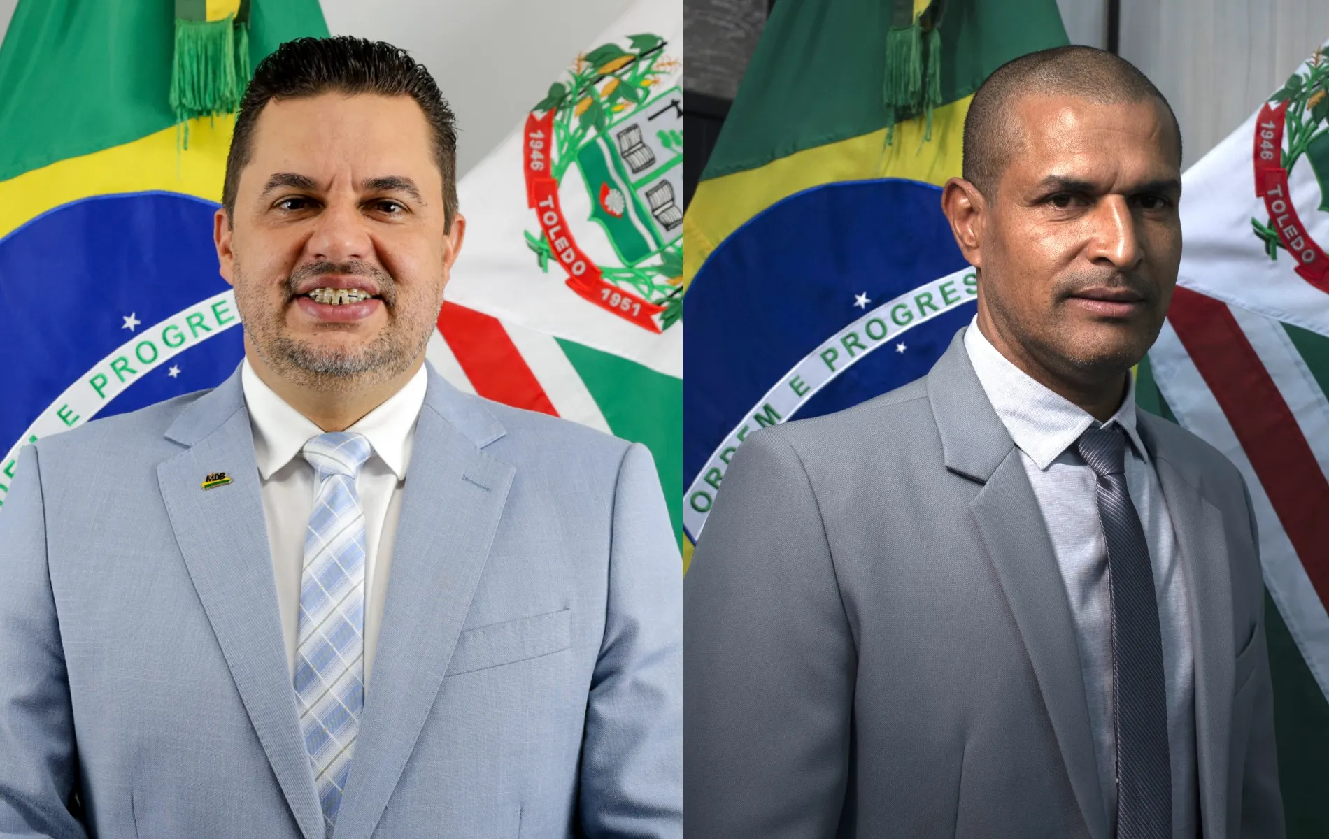 Dudu Barbosa e Valdomiro Bozó, vereadores de Toledo condenados por corrupção passiva.