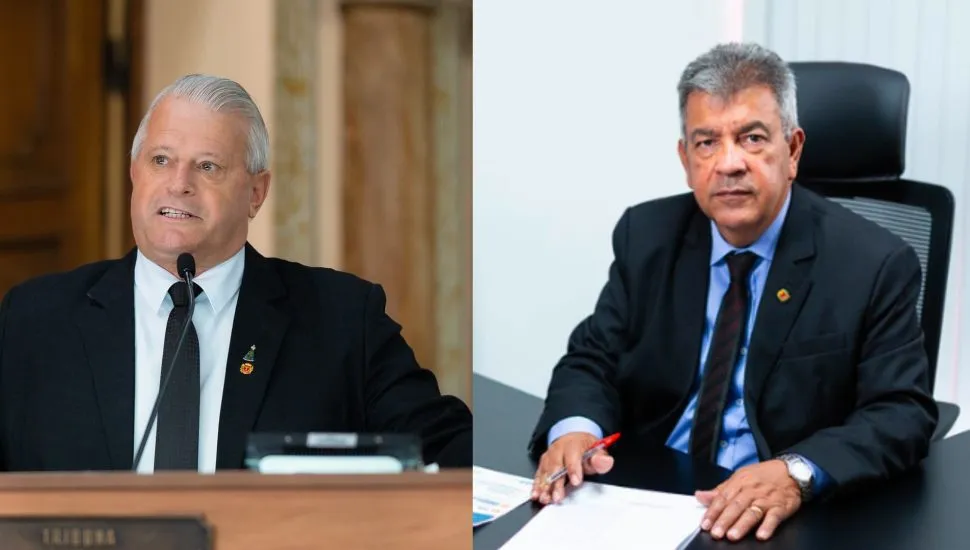 os vereadores Sidnei Toaldo e Toninho da Farmácia