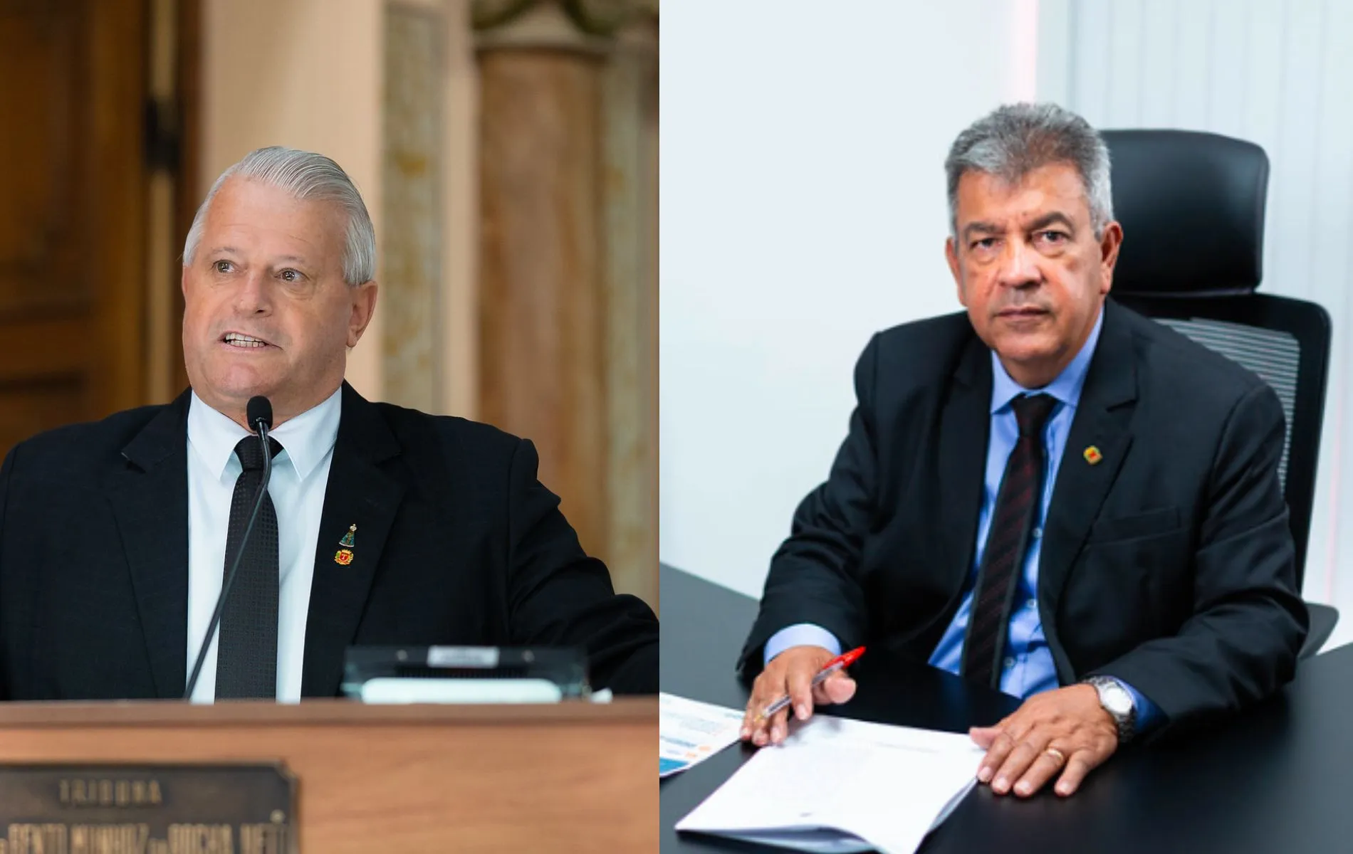 os vereadores Sidnei Toaldo e Toninho da Farmácia