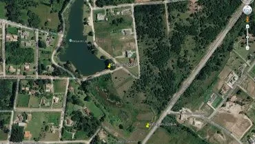 Vista aérea da barragem de Quatro Barras, na região metropolitana de Curitiba.