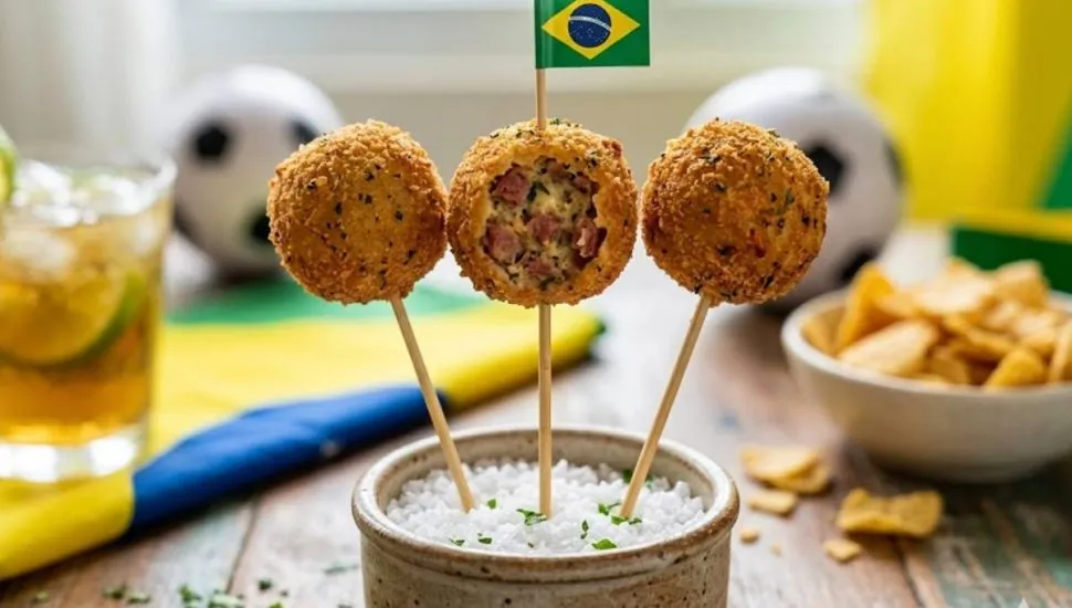 Cake pop de calabresa é uma boa opção de petisco para os jogos da seleção na Copa do Mundo 2026.