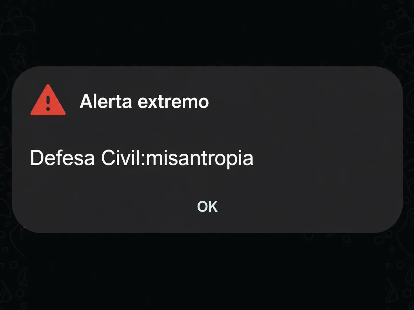 Imagem do alerta recebido pelos curitibanos no celular. Foto: Reprodução