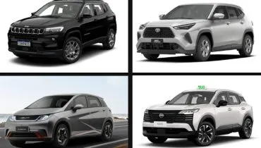 Imagem mostra uma montagem com carros elegíveis no programa Move Brasil.