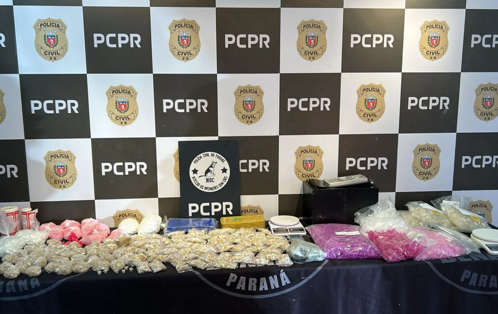 Drogas apreendidas pela Polícia Civil do Paraná