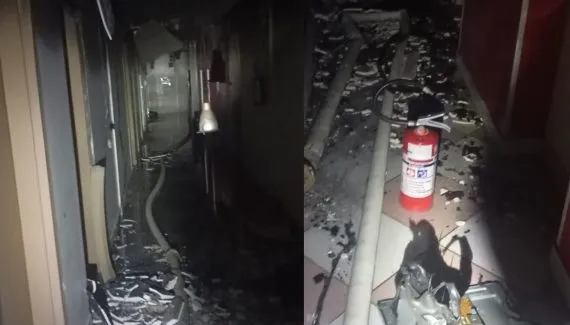 Hotel pega fogo em Londrina e homem é atendido em estado grave