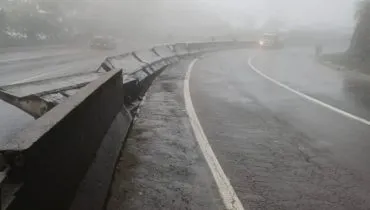 Trecho da rodovia BR-277, no km 41, em Morretes.