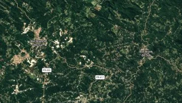 imagem mostra mapa das cidades de Bocaíuva do Sul e Rio branco do Sul,