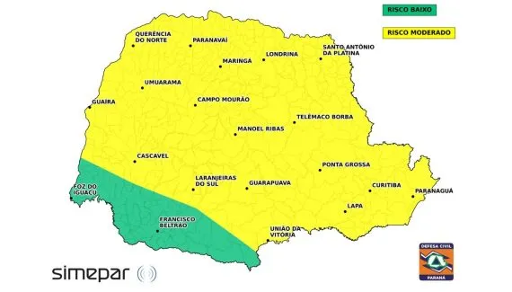 Paraná ainda tem risco de temporais, ventos fortes e granizo neste domingo