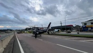 Aeronave da PRF foi chamado para atender a ocorrência. Foto: PRF/Divulgação