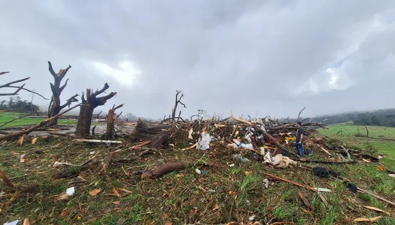 Tornado em Piraí do Sul é classificado como F3, com ventos de até 332 km/h