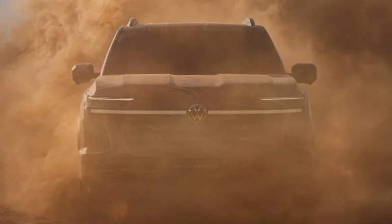 Nova Amarok 2027: detalhe para a frente da nova picape da Volkswagen