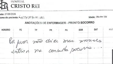 Mulher ameaçada pelo companheiro pede socorro em prontuário médico