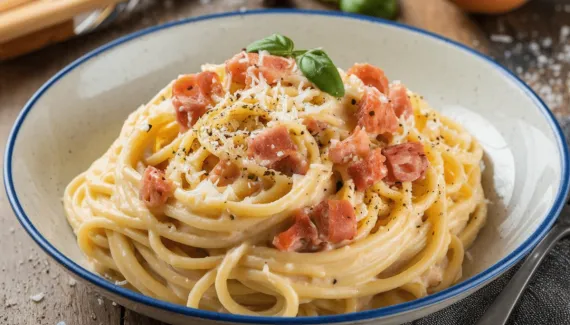 Sábado de preguiça? Esse espaguete à carbonara é fácil de fazer e cheio de sabor 
