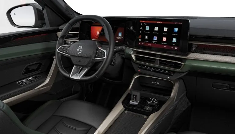 Renault Niagara - O painel conta com quadro de instrumentos digital de 10,2 polegadas e central multimídia de 10,1 polegadas equipada com o sistema OpenR Link.