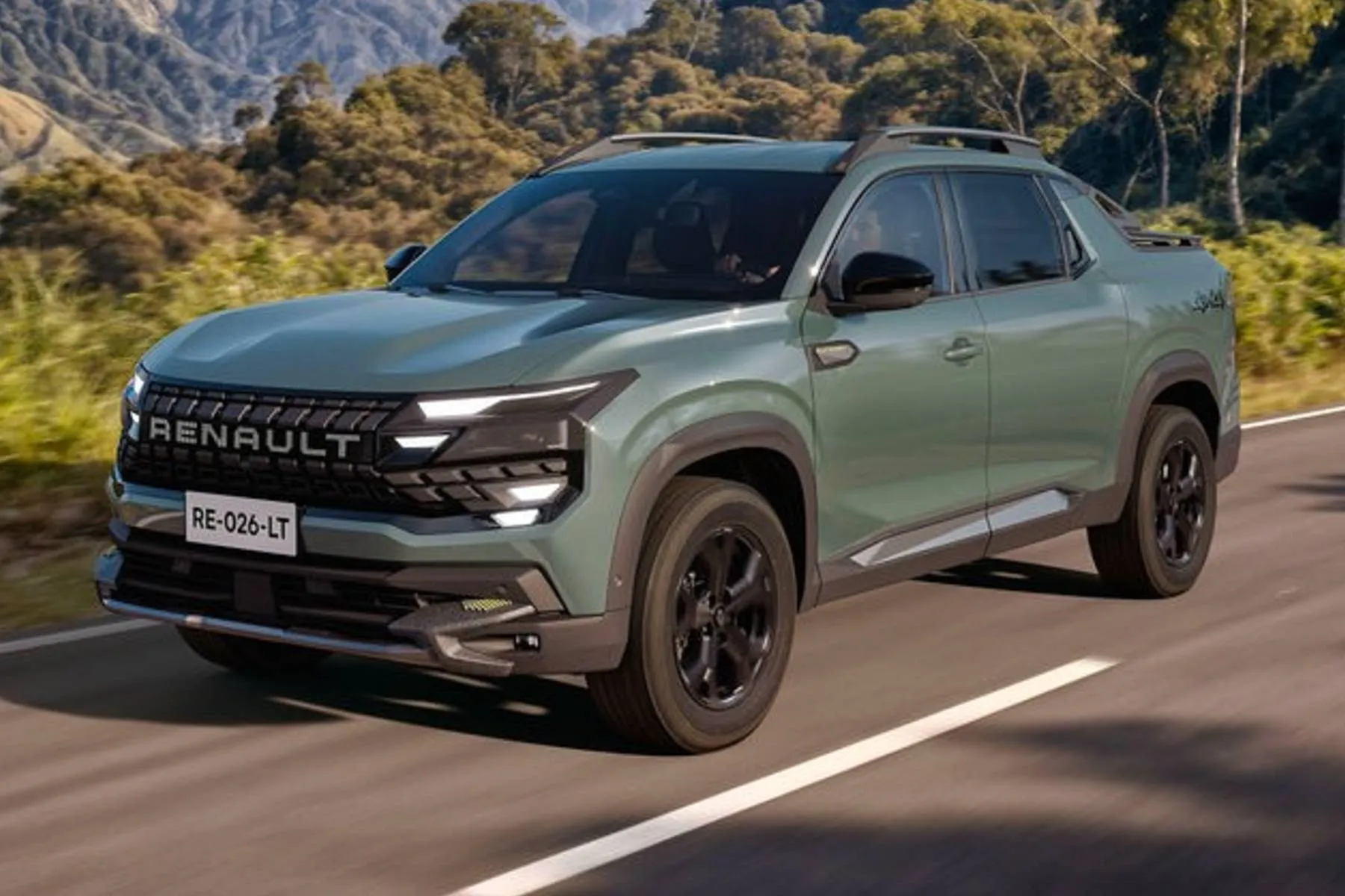 Renault Niagara - A dianteira da Renault Niagara destaca a grade frontal verticalizada com o nome da marca em destaque e faróis full LED.