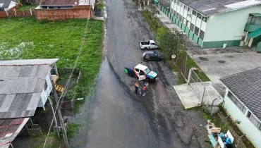 União da Vitória é a cidade mais atingida pelas cheias dos últimos dias. São 2.047 pessoas afetadas e 1.800 desalojadas. Foto: Defesa Civil