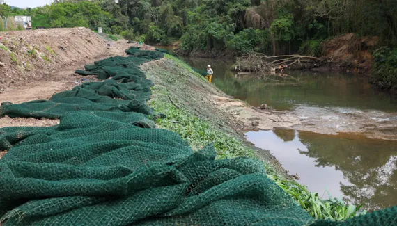 Jato de sementes e fertilizantes: Curitiba testa nova forma de conter erosão nos rios